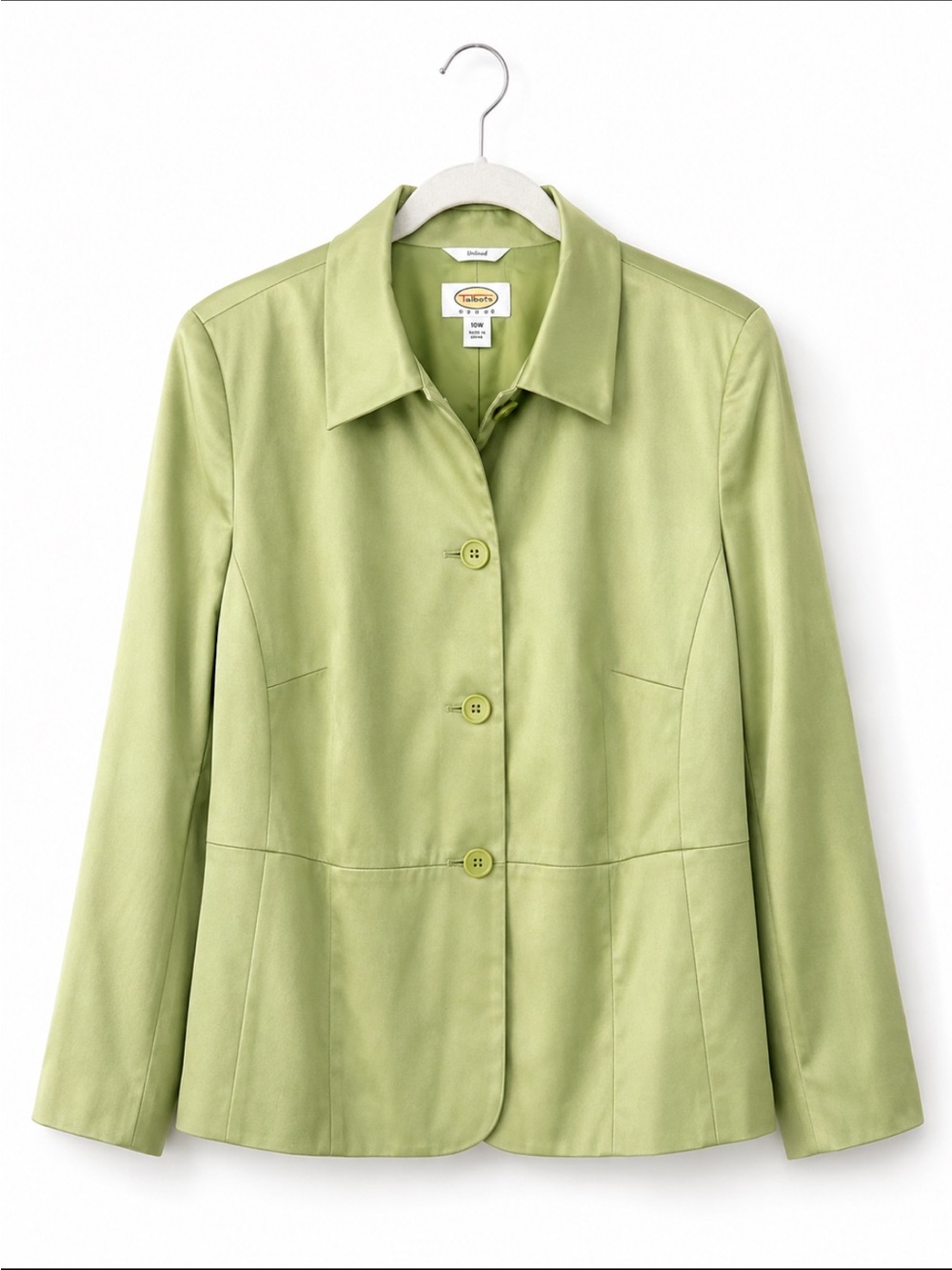 Tablots Blazer Jacket Green Silk Cotton Blend